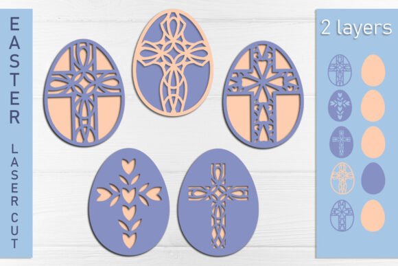 Download Layered Easter Eggs with Cross Svg Laser - Svg Collection