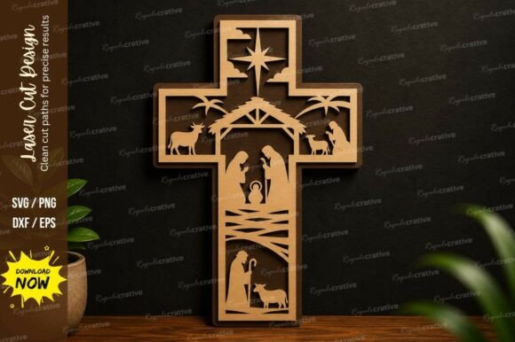Download Christian Cross Nativity Laser Cut SVG - Svg Collection