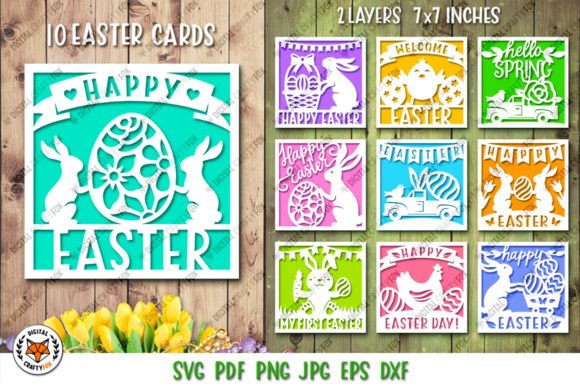 Download Happy Easter Card Bundle SVG,Bunny Card - Svg Collection