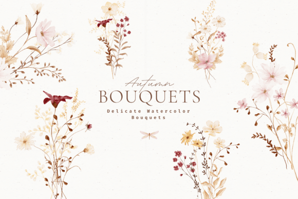 Download Autumn Watercolor Wildflowers Clipart - Premium Resources