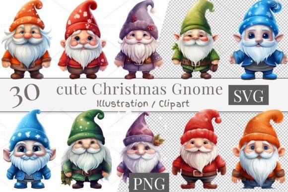 Download 30 Cute Gnome Cliparts, SVG, PNG 889 - Svg Collection