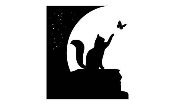 Download Cat Butterfly SVG Silhouette - Svg Collection