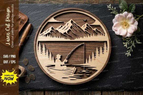 Download Mountain Lake Scene Laser Cut Svg - Svg Collection