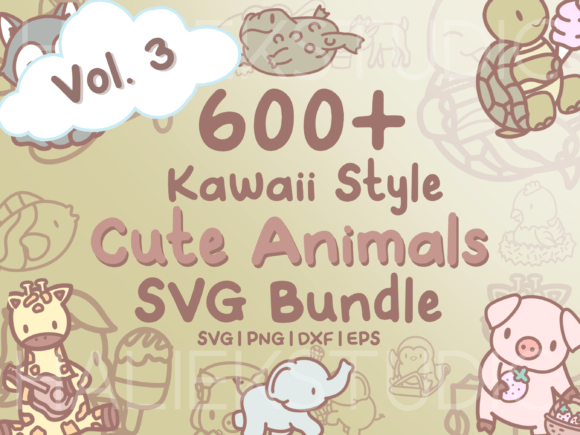 Download 600+ Kawaii Animals SVGs Vol. 3 - Svg Collection