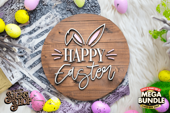 Download Happy Easter Bunny | SVG Easter Sign - Svg Collection