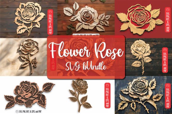 Download Laser Cut Wood Flower Rose SVG Bundle - Svg Collection