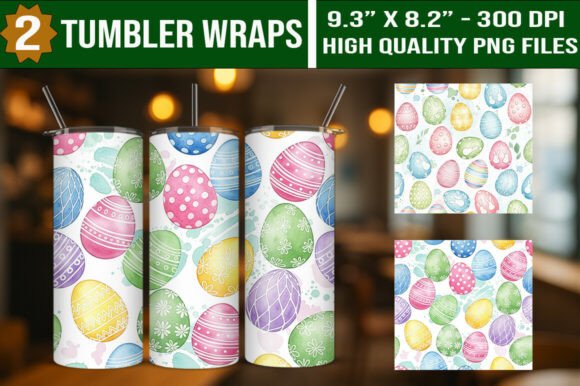 Download Colorful Easter Eggs Tumbler Wraps Set - Premium Resources