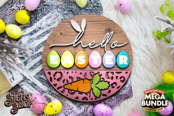 Download Hello Easter | SVG Round Sign - Svg Collection