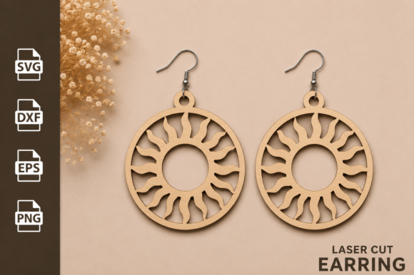 Download Sun Earring Laser Cut Files SVG - Svg Collection