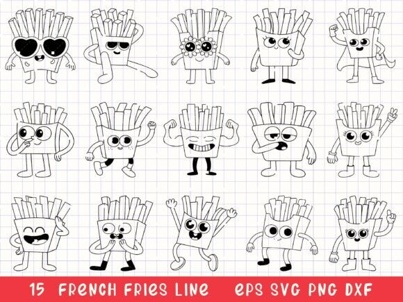 Download French Fries Line Art Fast Food SVG - Svg Collection