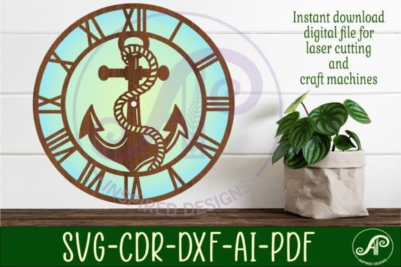 Download Anchor Wall Clock Laser Cut Files, SVG - Svg Collection