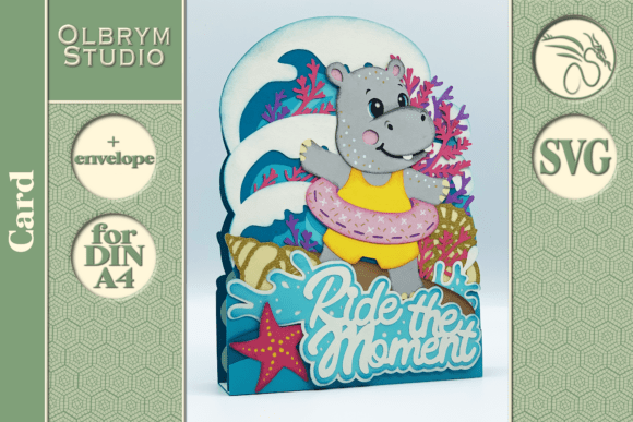 Download Hippo Summer Vacation Greeting Card SVG - Svg Collection