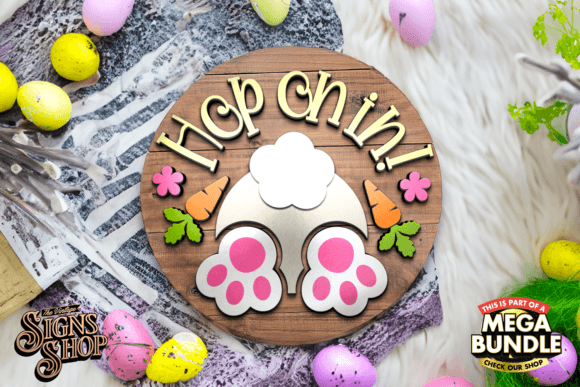 Download Hop on in Bunny | SVG Easter Round Sign - Svg Collection