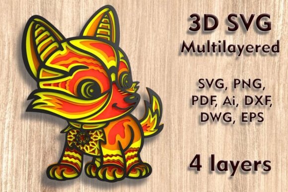 Download Fox 3D SVG Multilayer Laser Cut Files - Svg Collection