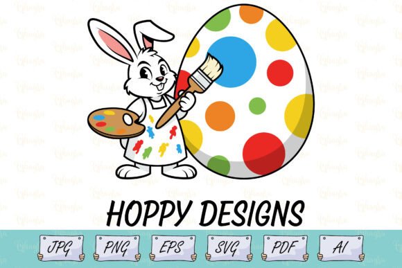 Download Kids Easter Bunny Painting Egg SVG - Svg Collection