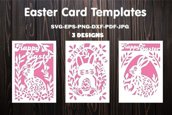 Download Happy Easter Card Svg Template for Laser - Svg Collection