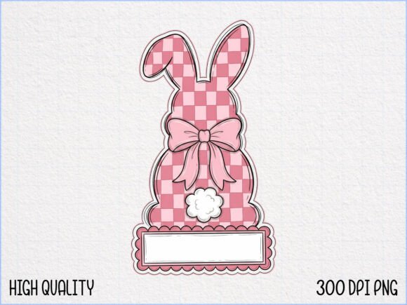 Download Pink Gingham Easter Bunny SVG PNG - Svg Collection