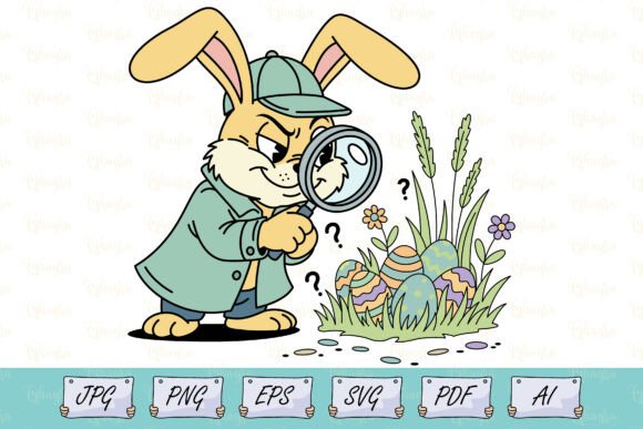 Download Funny Easter Bunny Egg Detective Svg - Svg Collection