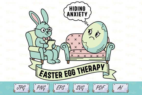 Download Funny Easter Bunny Egg Therapy SVG - Svg Collection