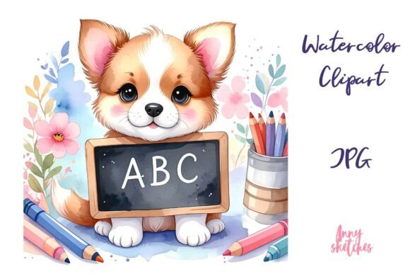 Download Studying Kawaii Dog Back to School - Premium Resources