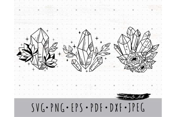 Download Witchy Celestial Floral Crystals SVG PNG - Svg Collection